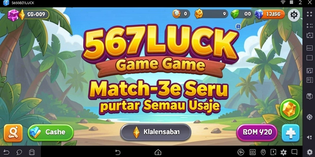 Tampilan gameplay Match-3 yang menarik di 567LUCK.