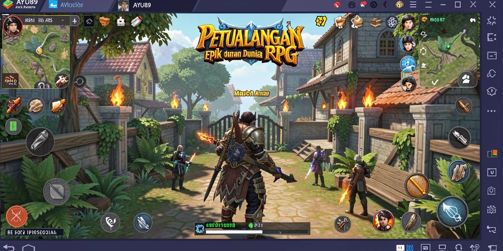 Tampilan gameplay AYU89 yang penuh aksi dan petualangan RPG.
