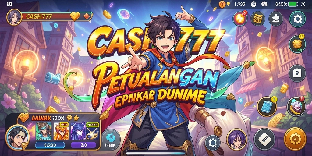 Tangkapan layar gameplay CASH777 menampilkan aksi seru dan grafis anime yang mengesankan.