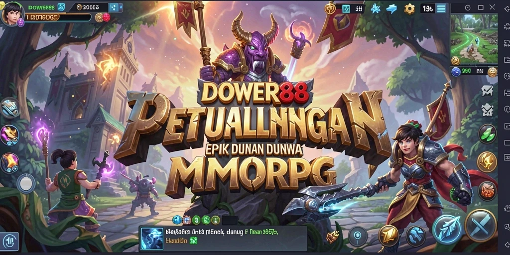 Tampilan gameplay DOWER88 yang menampilkan berbagai aksi seru di dunia MMORPG.