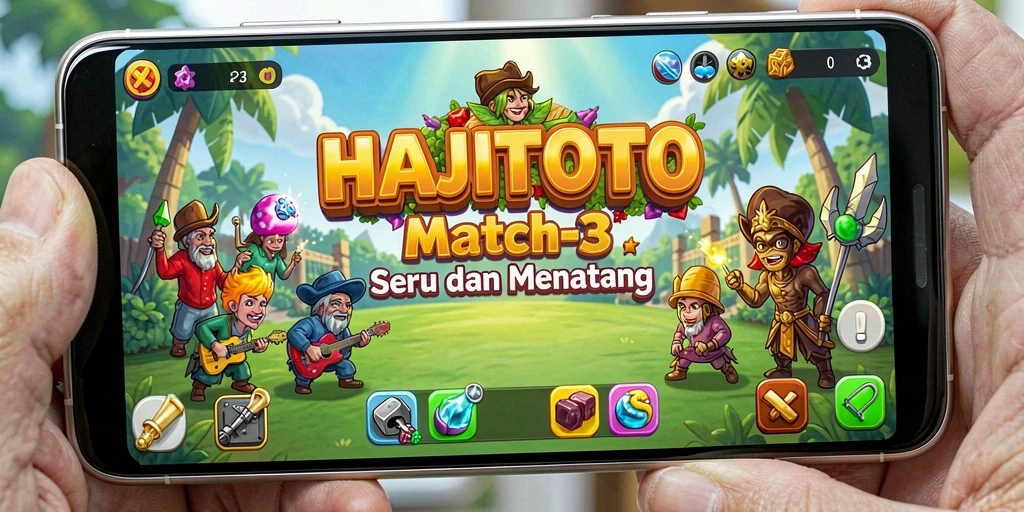 Tampilan gameplay seru di HAJITOTO dengan kombinasi Match-3.
