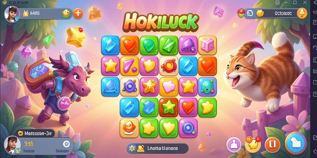 Tampilan gameplay HOKILUCK yang seru dalam aksi Match-3.