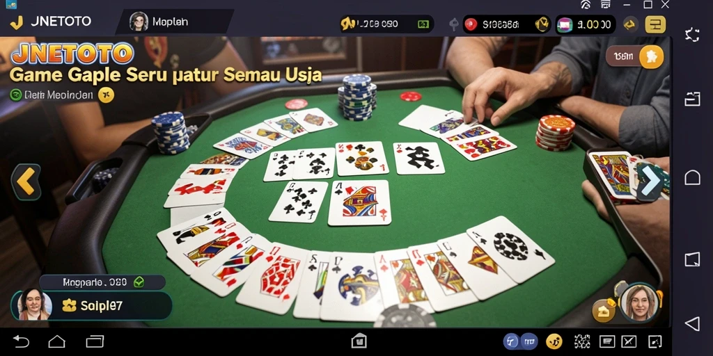 Screenshot gameplay JNETOTO yang menampilkan momen seru saat bermain Gaple.