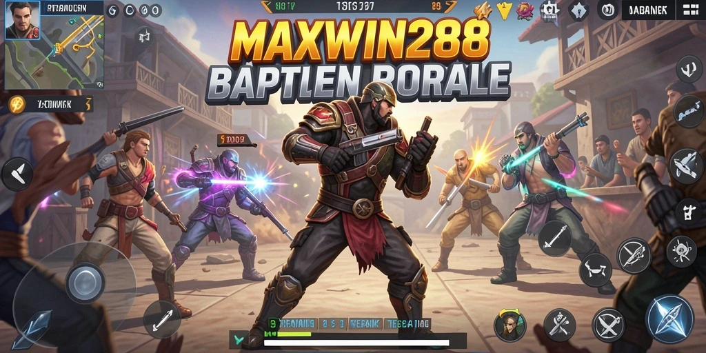 Screenshot dari gameplay seru MAXWIN288 dalam pertempuran Battle Royale.