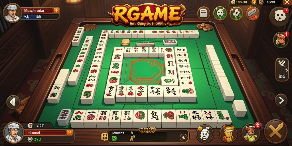 Tampilan gameplay RPGAME dengan tantangan Mahjong yang seru.