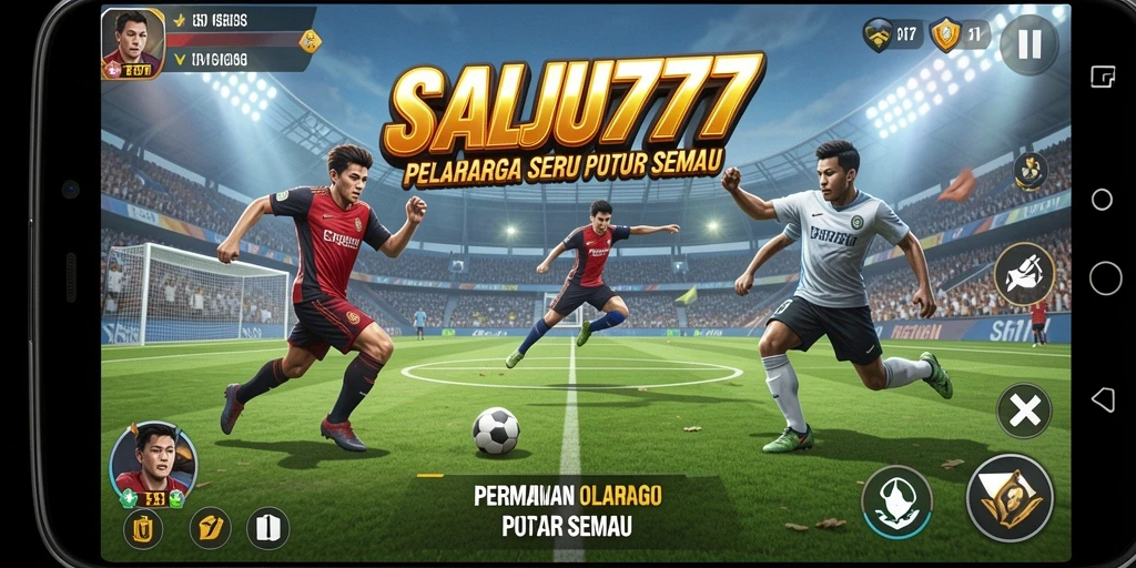 Tampilan gameplay SALJU777 dengan aksi olahraga seru.