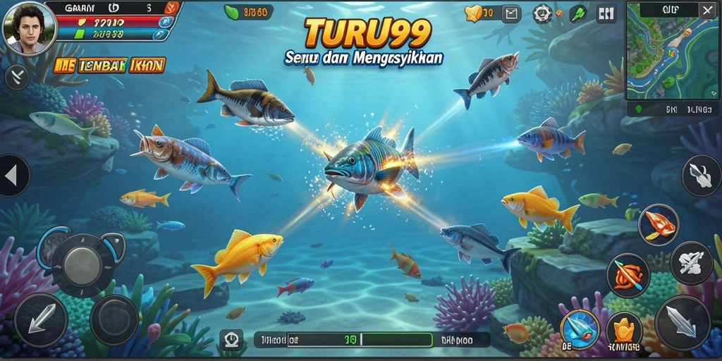 Screenshot memukau dari gameplay Tembak Ikan yang mendebarkan.